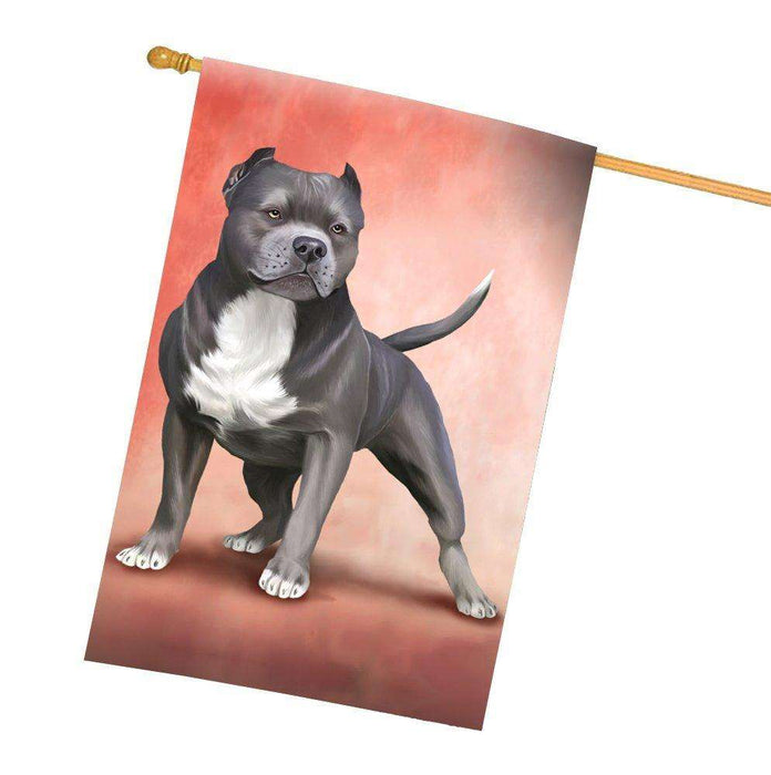 Pit Bull Blue Dog All Weather House Flag