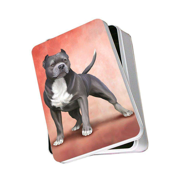 Pit Bull Blue Dog Photo Storage Tin