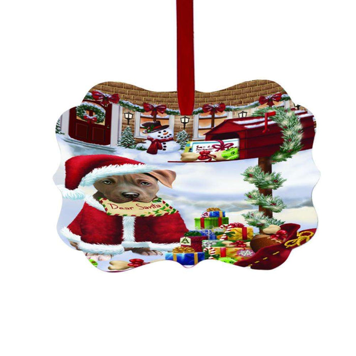 Pit Bull Dog Dear Santa Letter Christmas Holiday Mailbox Double-Sided Photo Benelux Christmas Ornament LOR49069