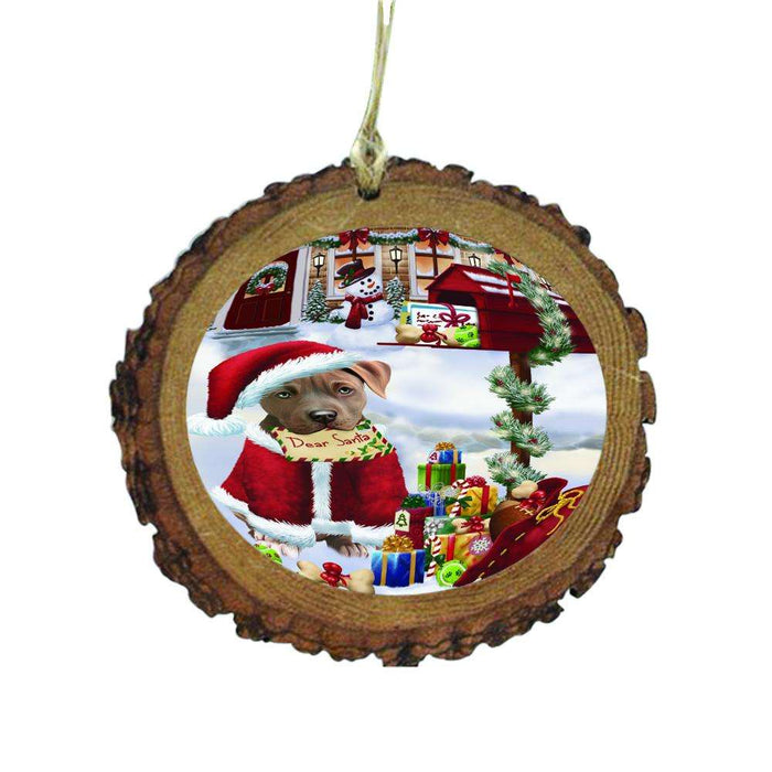 Pit Bull Dog Dear Santa Letter Christmas Holiday Mailbox Wooden Christmas Ornament WOR49069