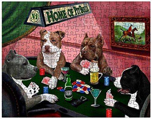 Pit Bull Dogs Playing Poker 252 Pc. Puzzle with Photo Tin