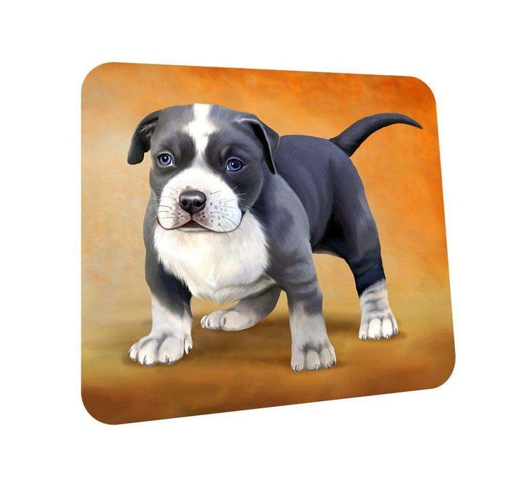 Pit Bull Puppies Blue Dog Coasters Set of 4