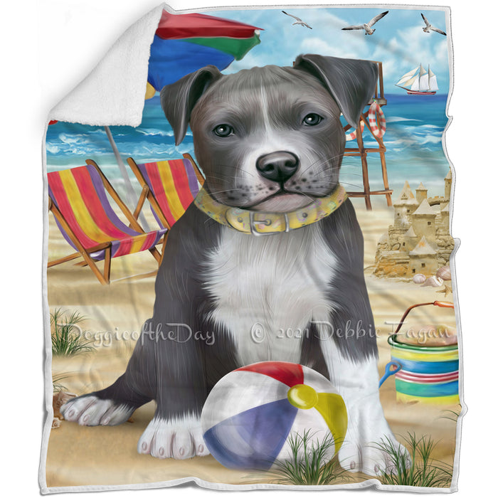 Pet Friendly Beach Pit Bull Dog Blanket BLNKT53022