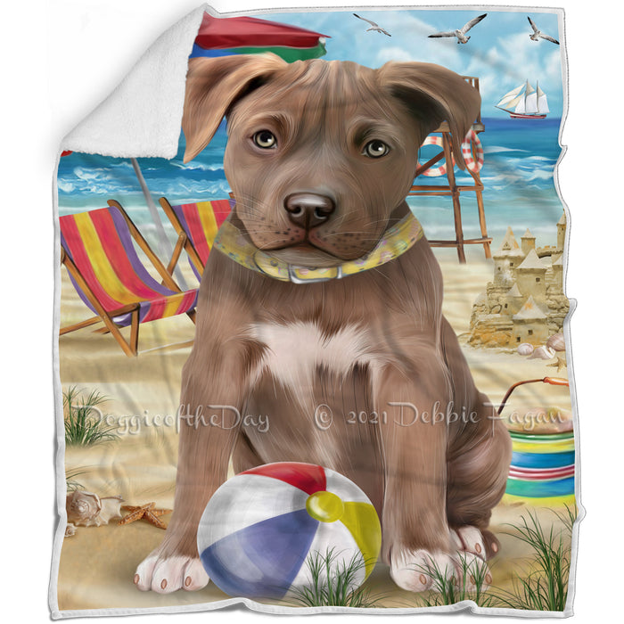 Pet Friendly Beach Pit Bull Dog Blanket BLNKT53031