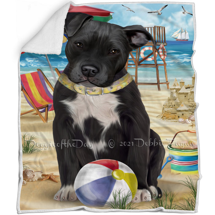 Pet Friendly Beach Pit Bull Dog Blanket BLNKT53040
