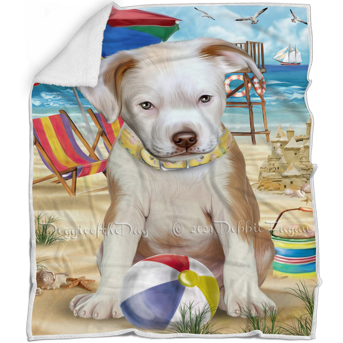 Pet Friendly Beach Pit Bull Dog Blanket BLNKT53049