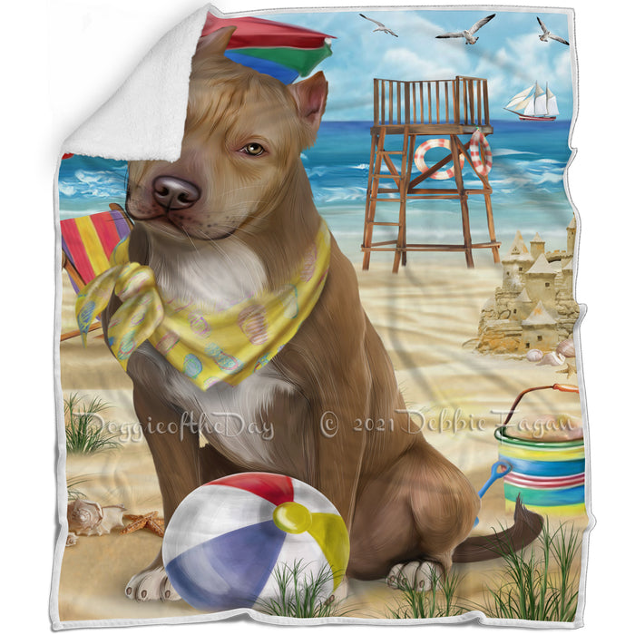 Pet Friendly Beach Pit Bull Dog Blanket BLNKT53058