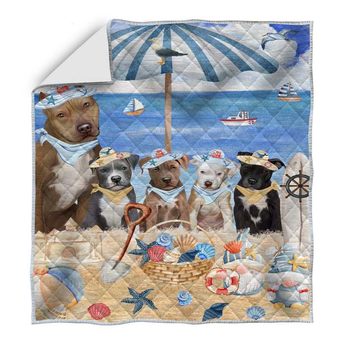 Pit Bull Bedding Quilt, Bedspread Coverlet Quilted, Explore a Variety of Designs, Custom, Personalized, Pet Gift for Dog Lovers