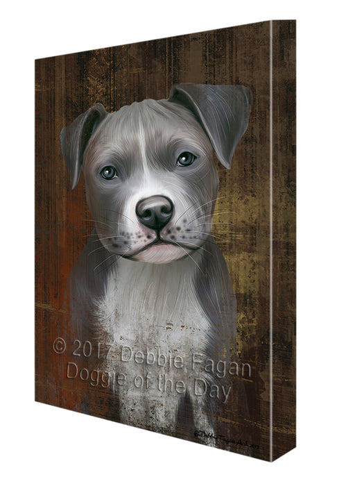 Rustic Pit Bull Dog Canvas Wall Art CVSA50142