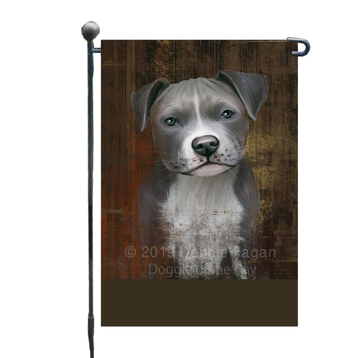 Personalized Rustic Pit Bull Dog Custom Garden Flag GFLG63582