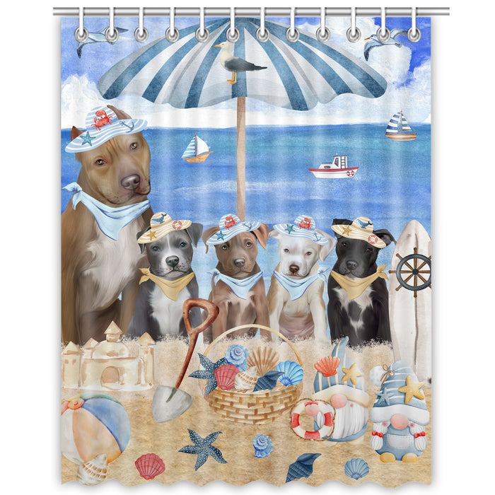 Pit Bull Shower Curtain, Explore a Variety of Custom Designs, Personalized, Waterproof Bathtub Curtains with Hooks for Bathroom, Gift for Dog and Pet Lovers