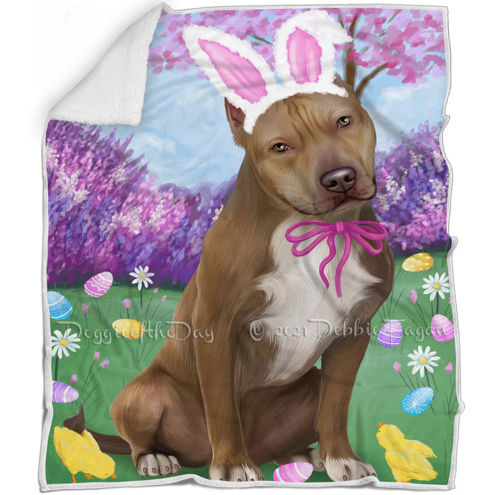 Pit Bull Dog Easter Holiday Blanket BLNKT59646