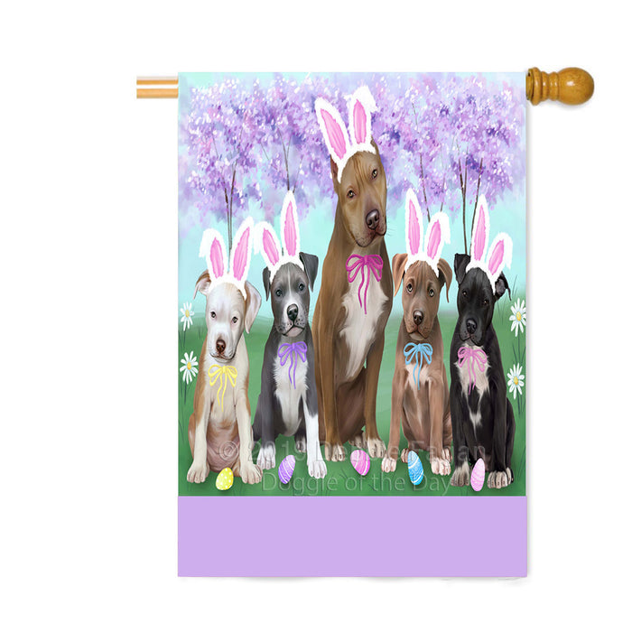 Personalized Easter Holiday Pit Bull Dogs Custom House Flag FLG-DOTD-A59000