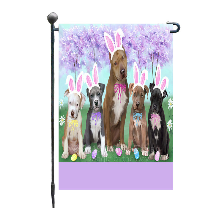 Personalized Easter Holiday Pit Bull Dogs Custom Garden Flags GFLG-DOTD-A58944