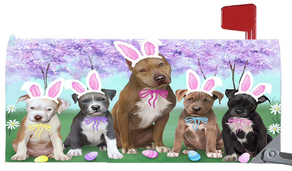 Easter Holidays Pit Bull Dogs Magnetic Mailbox Cover MBC48409