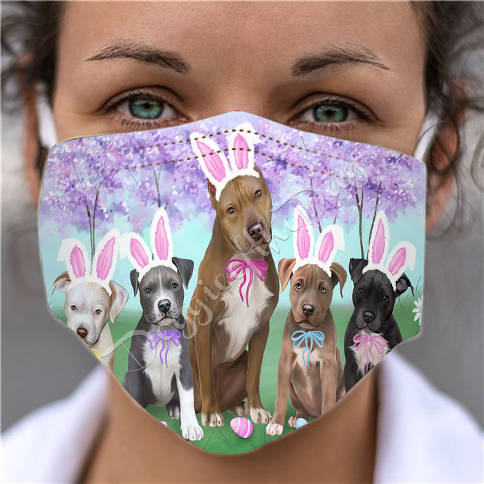 Easter Holiday Pitbull Dogs Face Mask FM49622