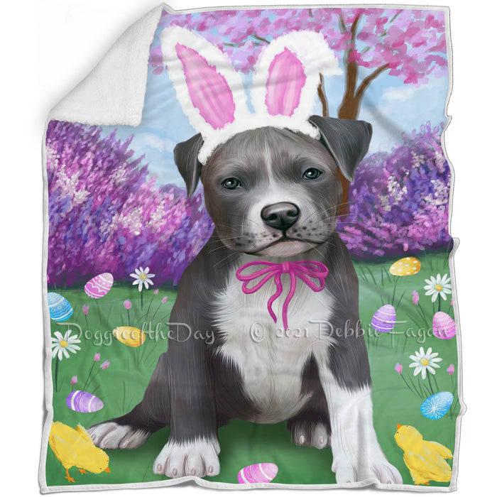 Pit Bull Dog Easter Holiday Blanket BLNKT59664