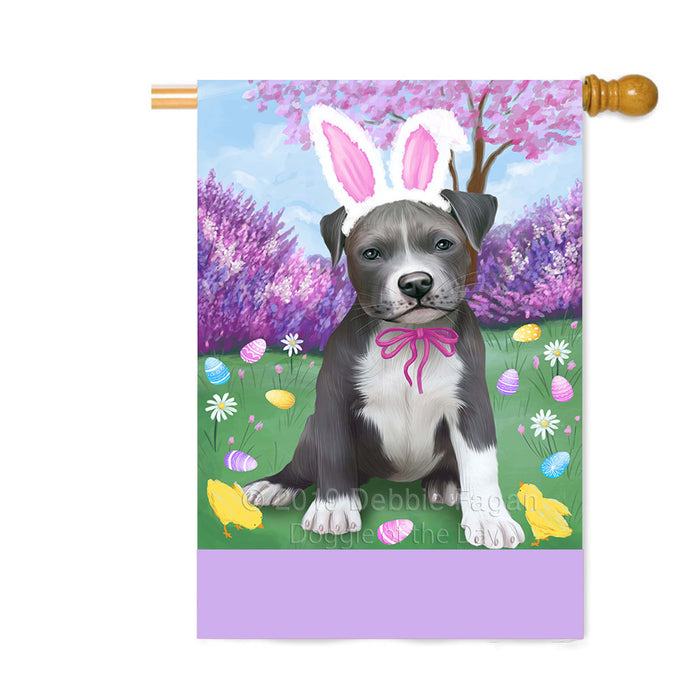 Personalized Easter Holiday Pit Bull Dog Custom House Flag FLG-DOTD-A59001
