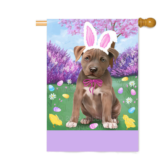 Personalized Easter Holiday Pit Bull Dog Custom House Flag FLG-DOTD-A59002
