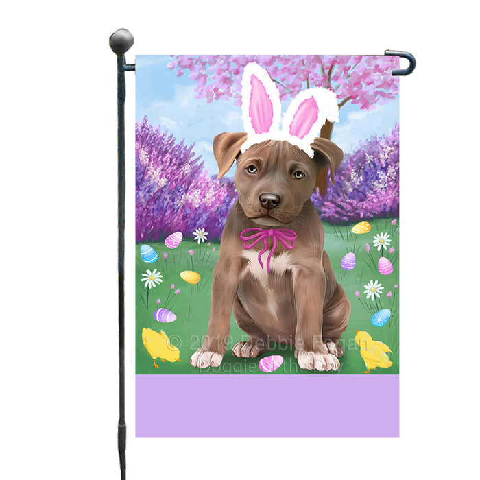 Personalized Easter Holiday Pit Bull Dog Custom Garden Flags GFLG-DOTD-A58946