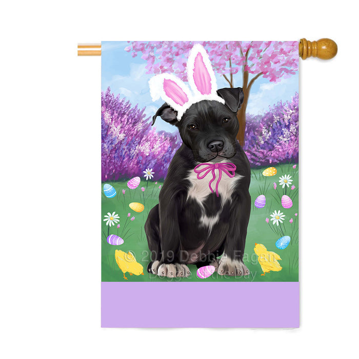 Personalized Easter Holiday Pit Bull Dog Custom House Flag FLG-DOTD-A59003