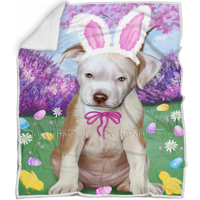 Pit Bull Dog Easter Holiday Blanket BLNKT59691