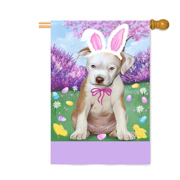 Personalized Easter Holiday Pit Bull Dog Custom House Flag FLG-DOTD-A59004
