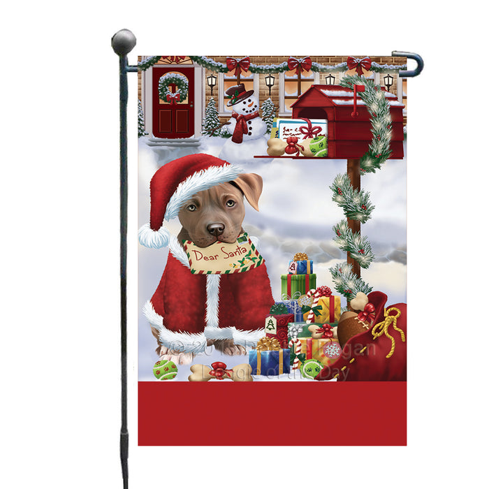 Personalized Happy Holidays Mailbox Pit Bull Dog Christmas Custom Garden Flags GFLG-DOTD-A59957