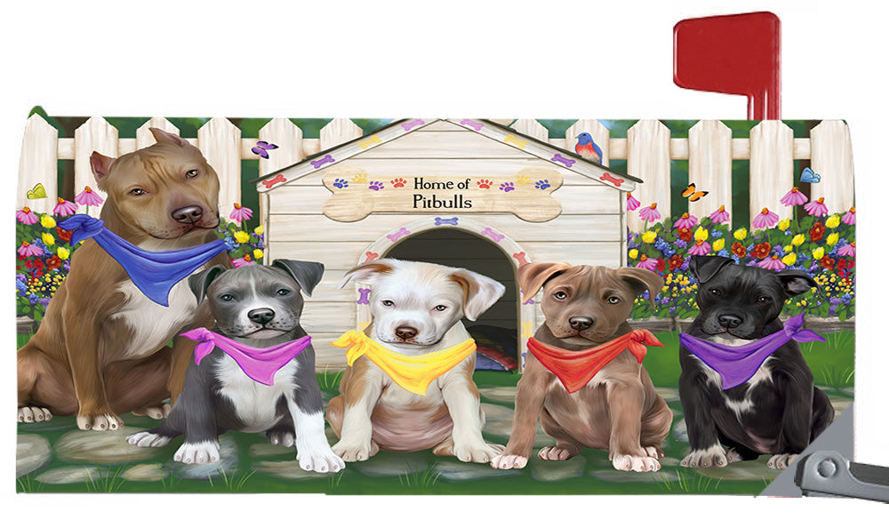 Spring Dog House Pit Bull Dogs Magnetic Mailbox Cover MBC48662
