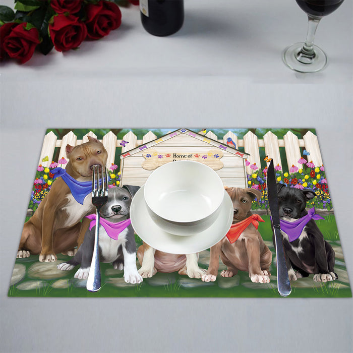Spring Dog House Pit Bull Dogs Placemat