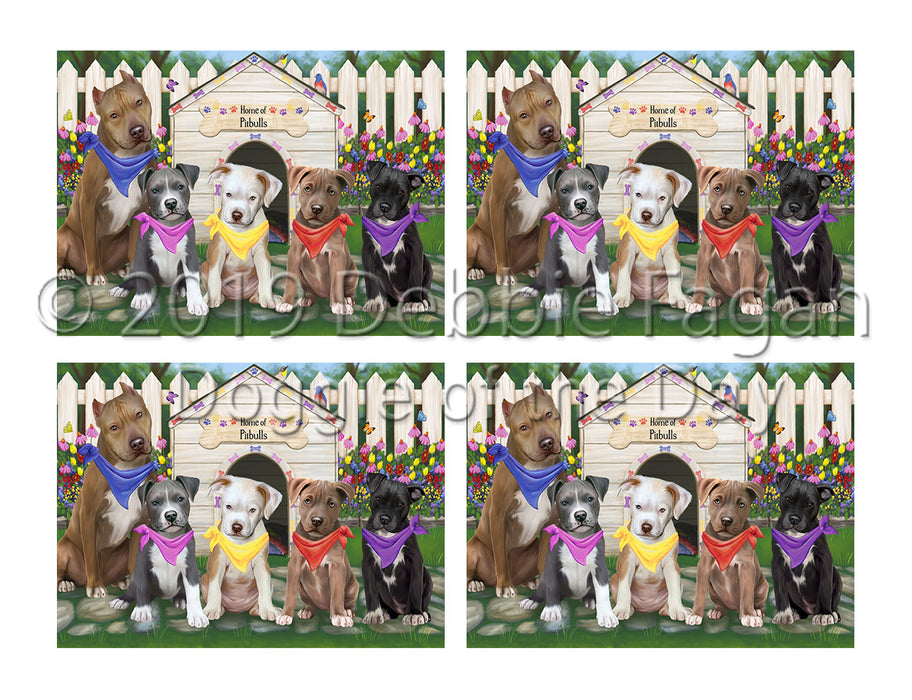 Spring Dog House Pit Bull Dogs Placemat