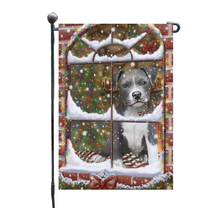 Please come Home for Christmas Pitbull Dog Garden Flags Outdoor Decor for Homes and Gardens Double Sided Garden Yard Spring Decorative Vertical Home Flags Garden Porch Lawn Flag for Decorations GFLG68852