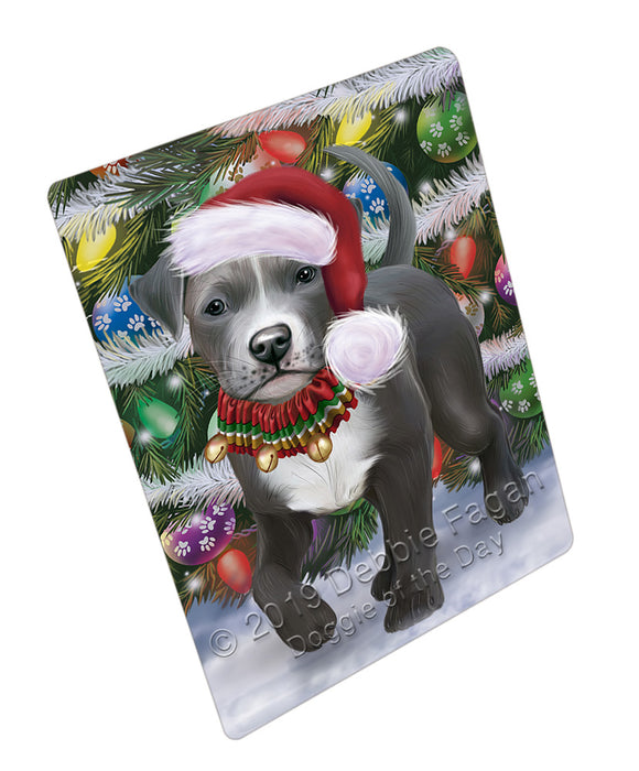 Trotting in the Snow Pitbull Dog Cutting Board - For Kitchen - Scratch & Stain Resistant - Designed To Stay In Place - Easy To Clean By Hand - Perfect for Chopping Meats, Vegetables, CA81442