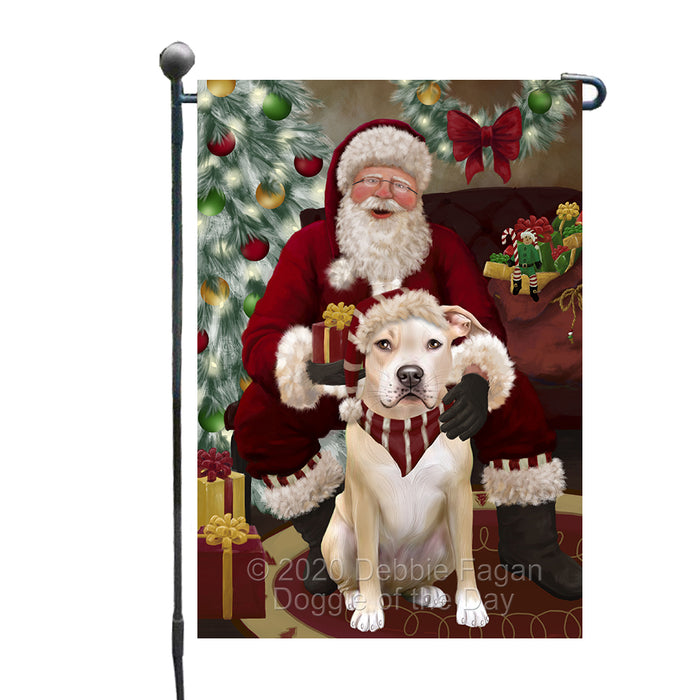 Santa's Christmas Surprise Pitbull Dog Garden Flag GFLG66765