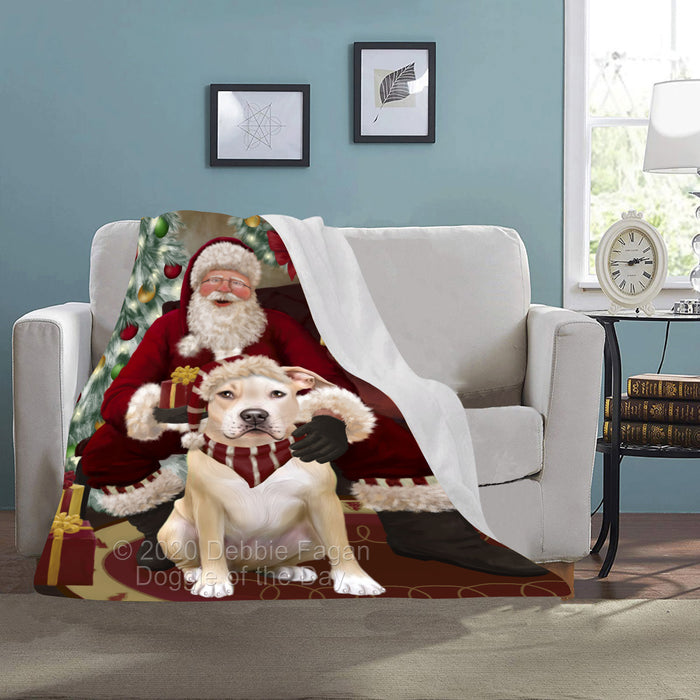 Santa's Christmas Surprise Pitbull Dog Blanket BLNKT142333