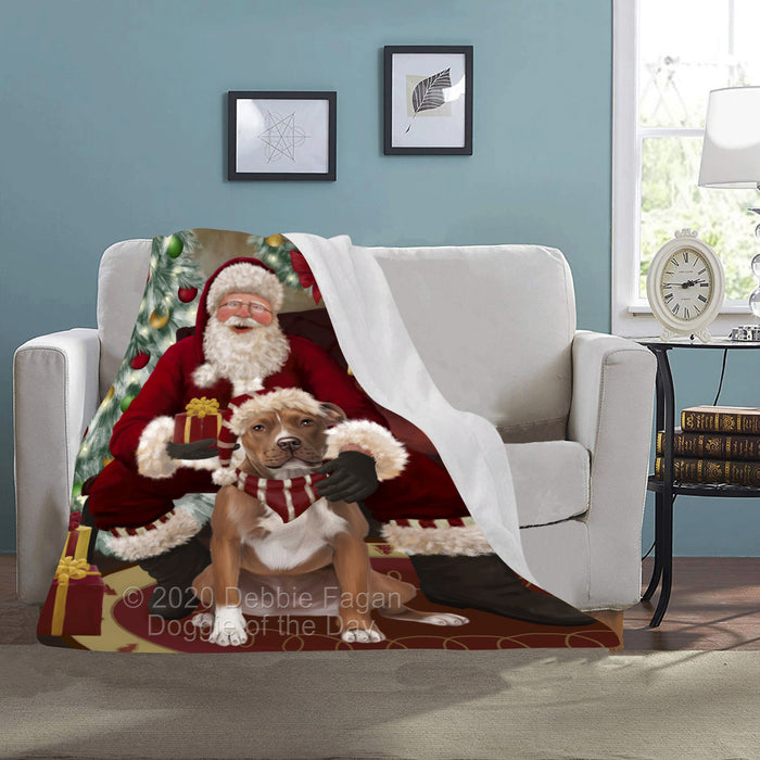 Santa's Christmas Surprise Pitbull Dog Blanket BLNKT142338