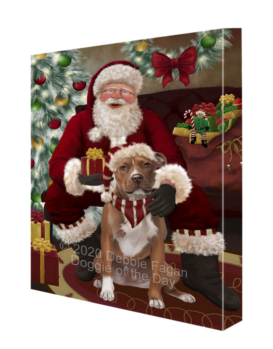 Santa I've Been Good Pitbull Dog Canvas Print Wall Art Décor CVS148796