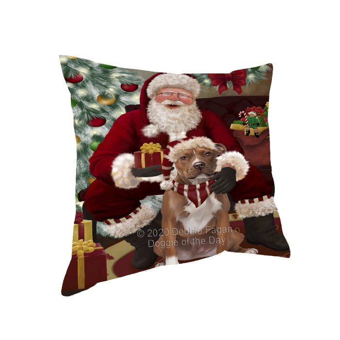 Santa's Christmas Surprise Pitbull Dog Pillow PIL87284