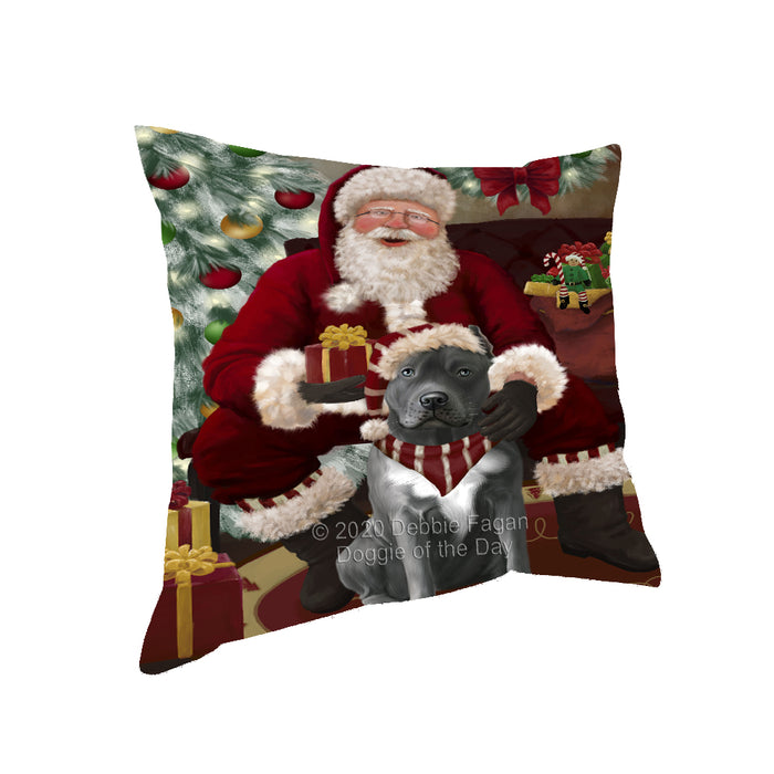Santa's Christmas Surprise Pitbull Dog Pillow PIL87288