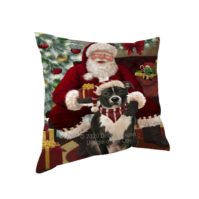 Santa's Christmas Surprise Pitbull Dog Pillow PIL87292