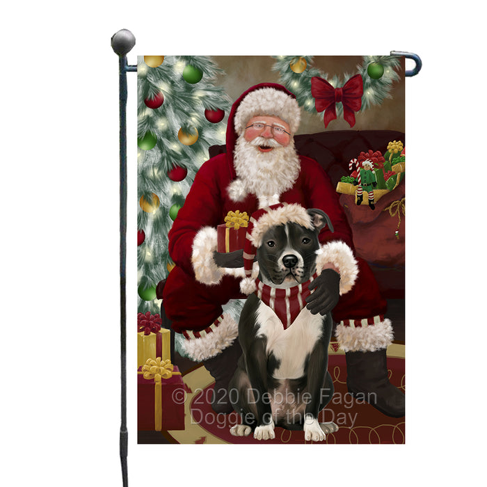 Santa's Christmas Surprise Pitbull Dog Garden Flag GFLG66768