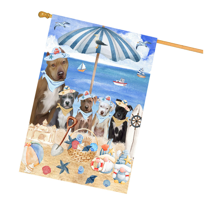 Pitbull Dogs House Flag, Double-Sided Home Outside Yard Decor, Explore a Variety of Designs, Custom, Weather Resistant, Personalized, Gift for Dog and Pet Lovers