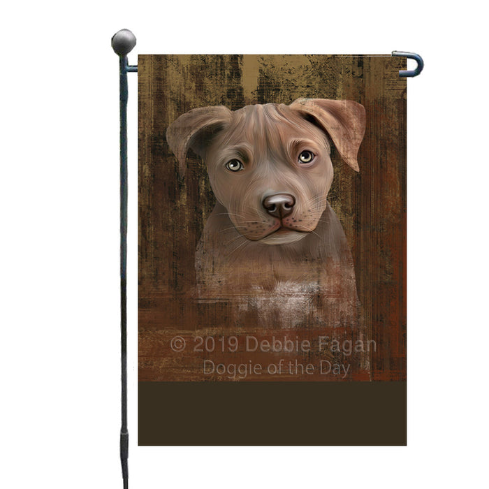 Personalized Rustic Pit Bull Dog Custom Garden Flag GFLG63583