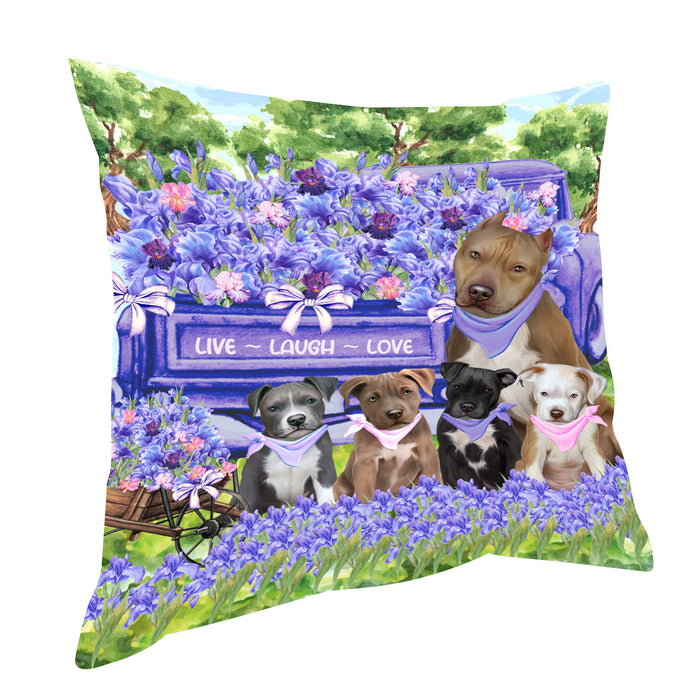 Pit Bull Pillow, Cushion Throw Pillows for Sofa Couch Bed, Explore a Variety of Designs, Custom, Personalized, Dog and Pet Lovers Gift