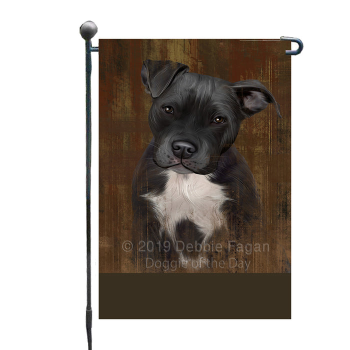 Personalized Rustic Pit Bull Dog Custom Garden Flag GFLG63584
