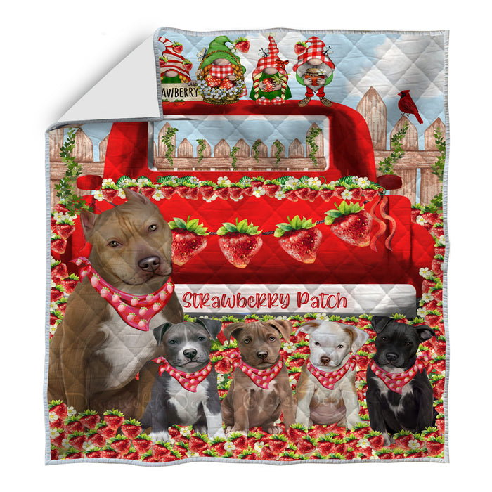 Pit Bull Bed Quilt, Explore a Variety of Designs, Personalized, Custom, Bedding Coverlet Quilted, Pet and Dog Lovers Gift