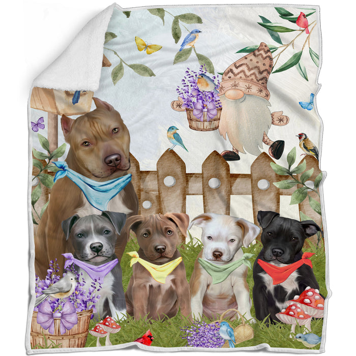 Pit Bull Blanket: Explore a Variety of Personalized Designs, Bed Cozy Sherpa, Fleece and Woven, Custom Dog Gift for Pet Lovers