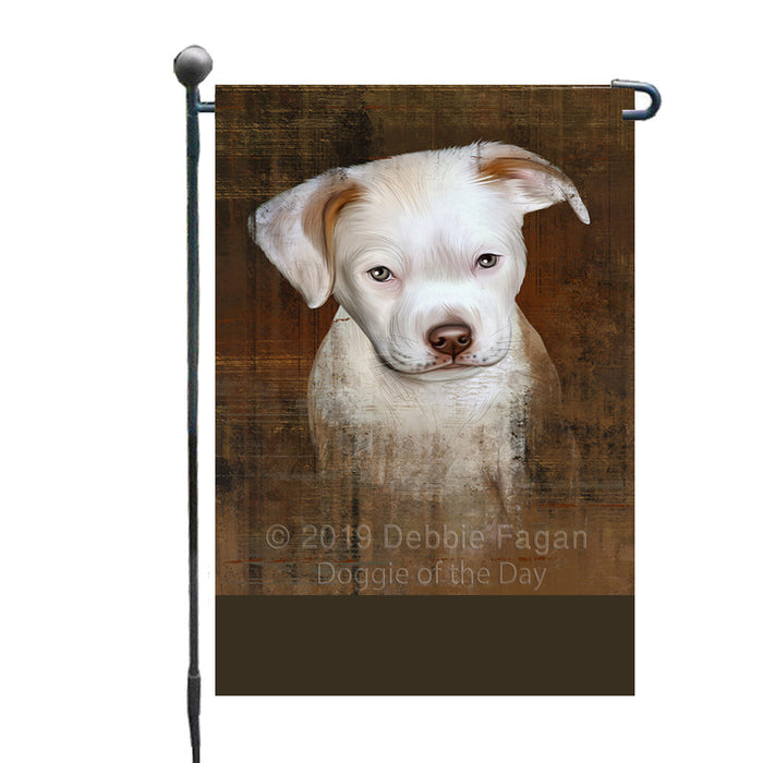 Personalized Rustic Pit Bull Dog Custom Garden Flag GFLG63585