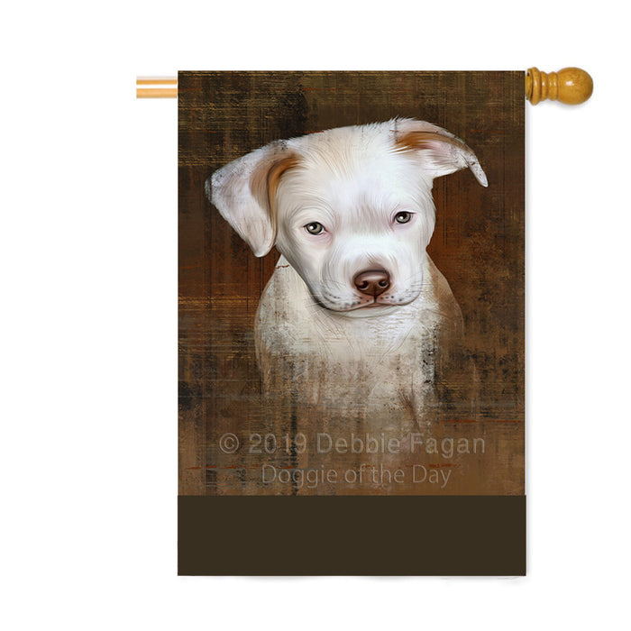 Personalized Rustic Pit Bull Dog Custom House Flag FLG64662