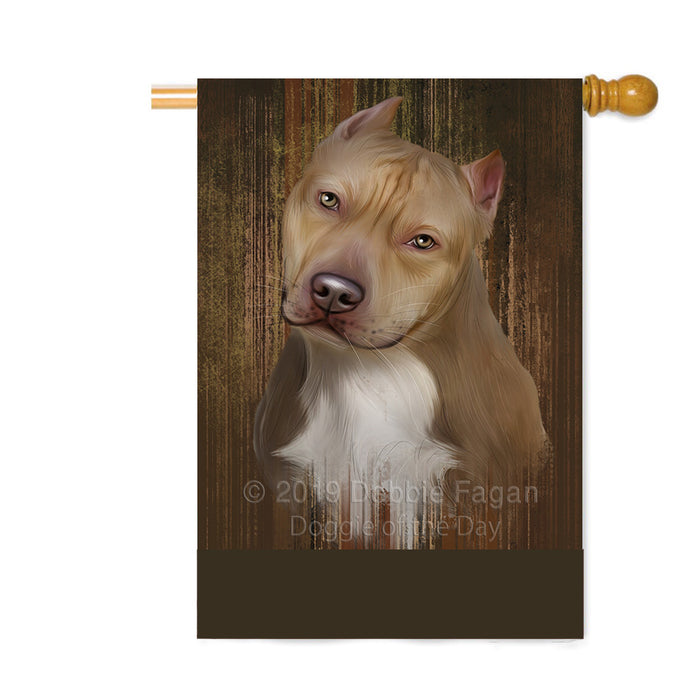 Personalized Rustic Pit Bull Dog Custom House Flag FLG64663